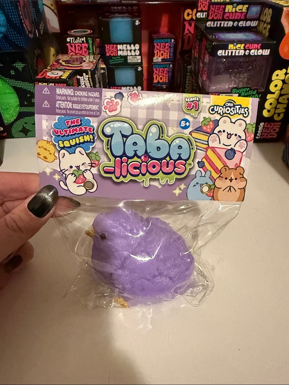 Taba-licious Purple Fluffy Chick Squishy